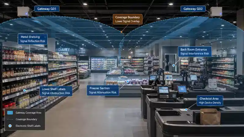 Electronic Shelf Label Gateway hpe tawn da ai lam: RF shara sawk sagawn ai lam matsun hpe dut mar...